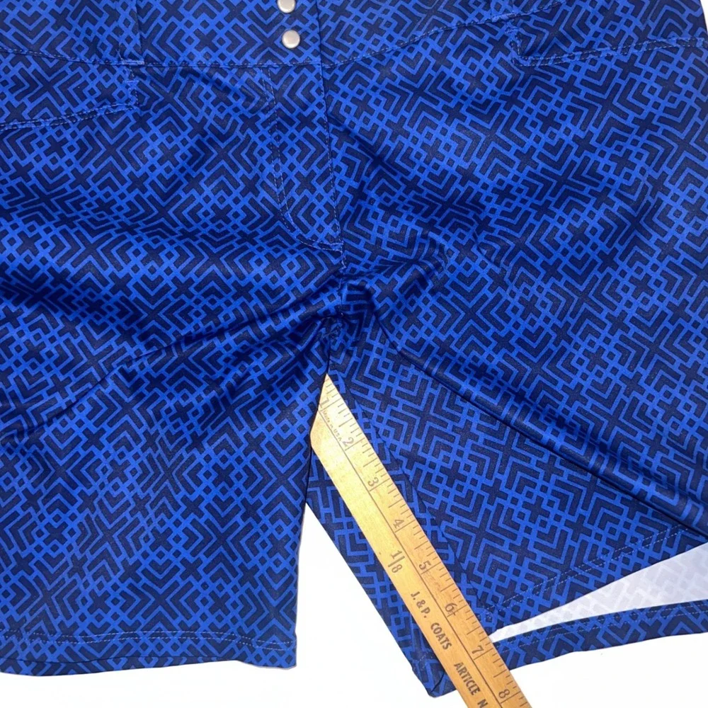 Adidas Golf Shorts‎ Womens 10 Blue Geometric Print Performance Active